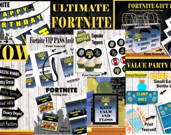 Fortnite Birthday Party Banner Printable and Customizable | Etsy