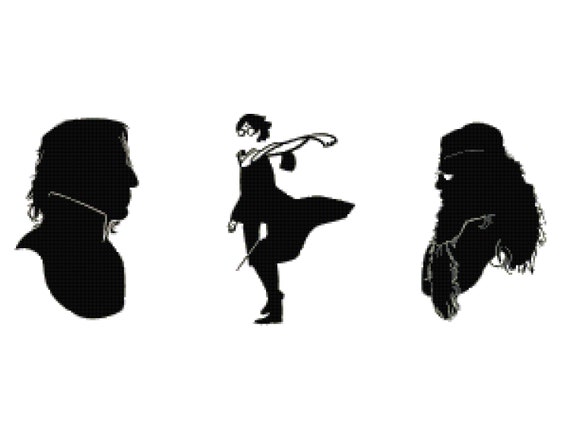 Download Harry Potter Snape Dumbledore Silhouette Cross Stitch | Etsy