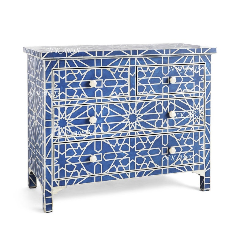 Moroccan Bone Inlay Chest Of Drawers Bone Inlay Commode Bone Etsy