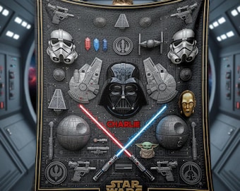 Manta polar personalizada de Disney Star Wars, Darth Vader Galaxy's Edge Star Wars, regalo de cumpleaños, que la fuerza te acompañe, decoración familiar para el hogar.