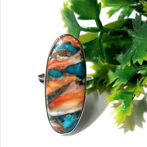 Genuine Oyster Turquoise Rings, Boho Statement Ring, 925 Sterling Silver Ring, Unique Handmade Gemstone Jewelry,