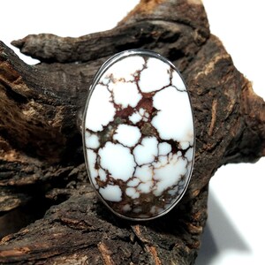 Natuurlijke wild paard magnesiet edelsteen ring 925 massief sterling zilveren ring wild paard steengrootte 29x18 mm