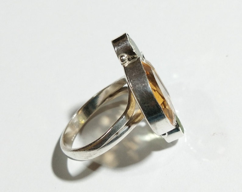 Citrine Faceted /& Peridot Faceted Rings For Girls Women. Natural Gemstone Handmade Jewelry 925 Sterling Silver Ring