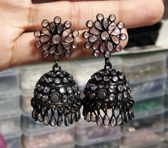 Silver & Zircon Stud Earrings - From Rajasthan Silver & Zircon Stud Earrings - From Rajasthan