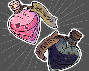 Hoy no, Cupido/ ¡Que venga, Cupido! Pegatinas de poción de San Valentín