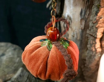 Llavero de peluche de calabaza de terciopelo