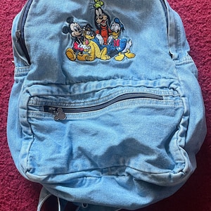 Mickey Mouse Denim Backpack - Etsy