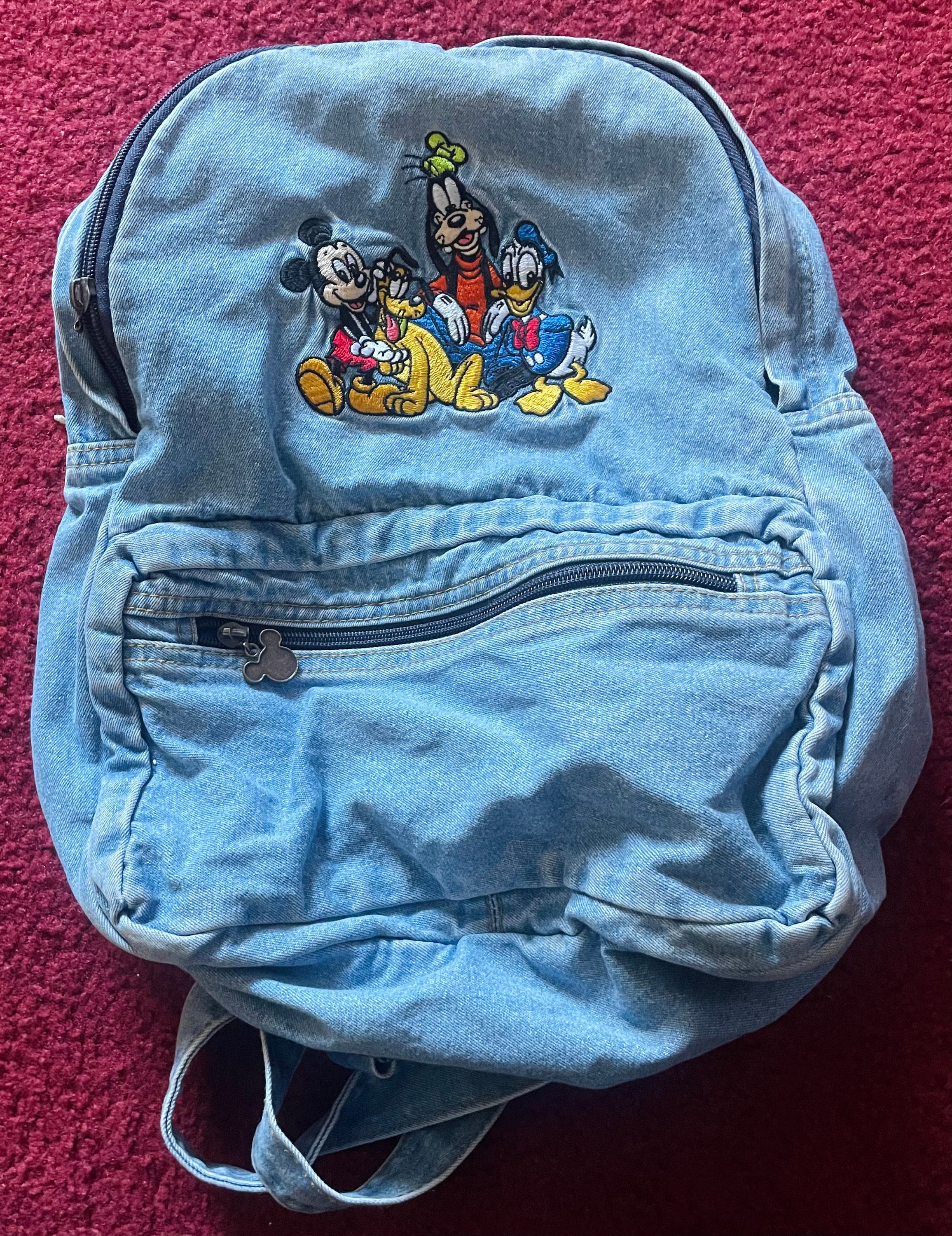 Denim mickey backpack sale