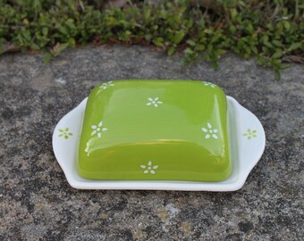gartenbüro 0 kunde butter tin greenwhite flower keramik für haus garten büro freunde by creativstudiokeramik gartenbüro 0 kunde butter tin greenwhite flower keramik für haus garten büro freunde by creativstudiokeramik