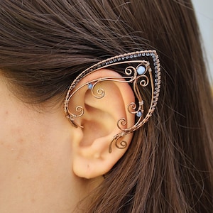 only one left elven ear Earrings, ear cuffs, ear jewelry, cuffs. Copper ear cuffs. Ear cuffs, wedding ear cuffs, elven ear cuffs, elf ears