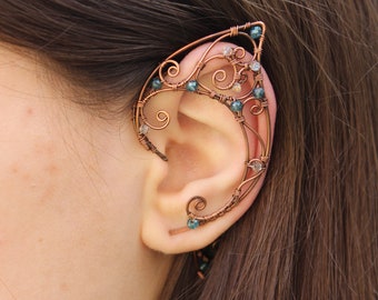only one left Ear Cuff,Earrings, ear cuffs, ear jewelry, cuffs. Copper ear cuffs. Ears. Ear cuffs, wedding ear cuffs, elven ear cuffs