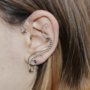 Ear cuffs | Elf Ear Cuff | jewelery art | Handmade Jewelry | Silver Jewelry | Elven Jewelry | Elven  Ears| floral ear cuff | flower ear cuff