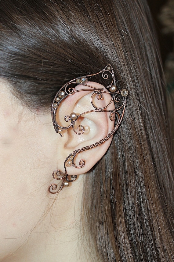 Elven ear cuffs Elf Ear Cuff Wraps Pair or Single Bridal Ear Etsy