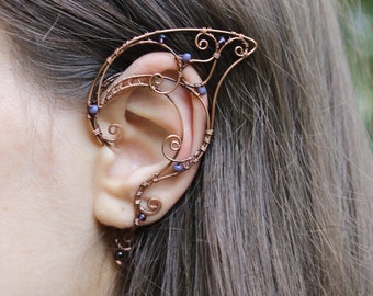 only one left Ear Cuff, Earrings, ear cuffs, ear jewelry, cuffs. Copper ear cuffs. Ears. Ear cuffs, wedding ear cuffs, elven ear cuffs,