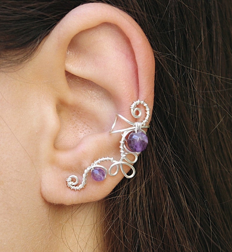 Ear Cuff Piercing Cartilage Chain Earrings Cartilage Earring Etsy