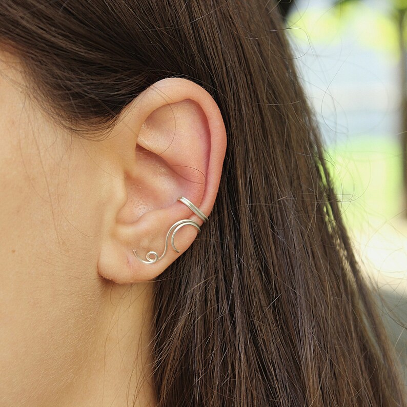 Ear Cuff Fake Without Piercing Cartilage Earrings Earrings Etsy