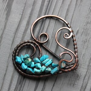 Shawl Pin, Scarf Pin, Sweater Brooch, Knitting Accessories Shawl Pin Copper    Brooch Scarf