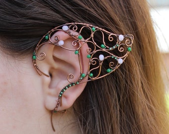 only one left  еlven ear cuffs, Earrings, ear jewelry, cuffs. Copper ear cuffs. Ears. Ear cuffs, wedding ear cuffs, elven ear cuffs