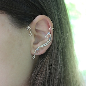 Ear cuffs | Elf Ear Cuff | jewelery art | Handmade Jewelry | Silver Jewelry | Elven Jewelry | Elven  Ears| floral ear cuff | flower ear cuff