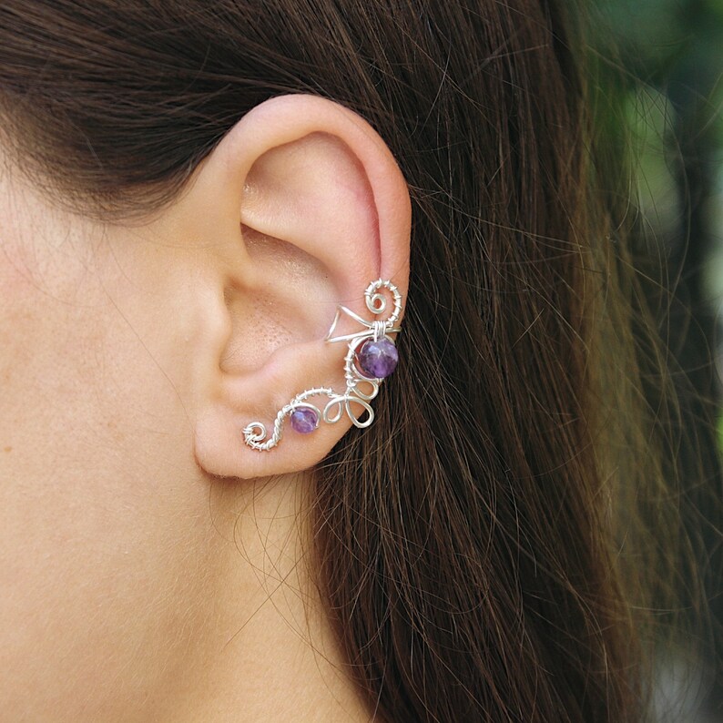 Ear Cuff Piercing Cartilage Chain Earrings Cartilage Earring Etsy