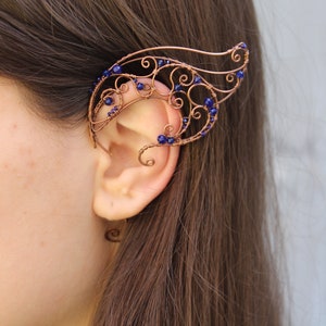 only one left elven ear Earrings, ear cuffs, ear jewelry, cuffs. Copper ear cuffs. Ear cuffs, wedding ear cuffs, elven ear cuffs, elf ears
