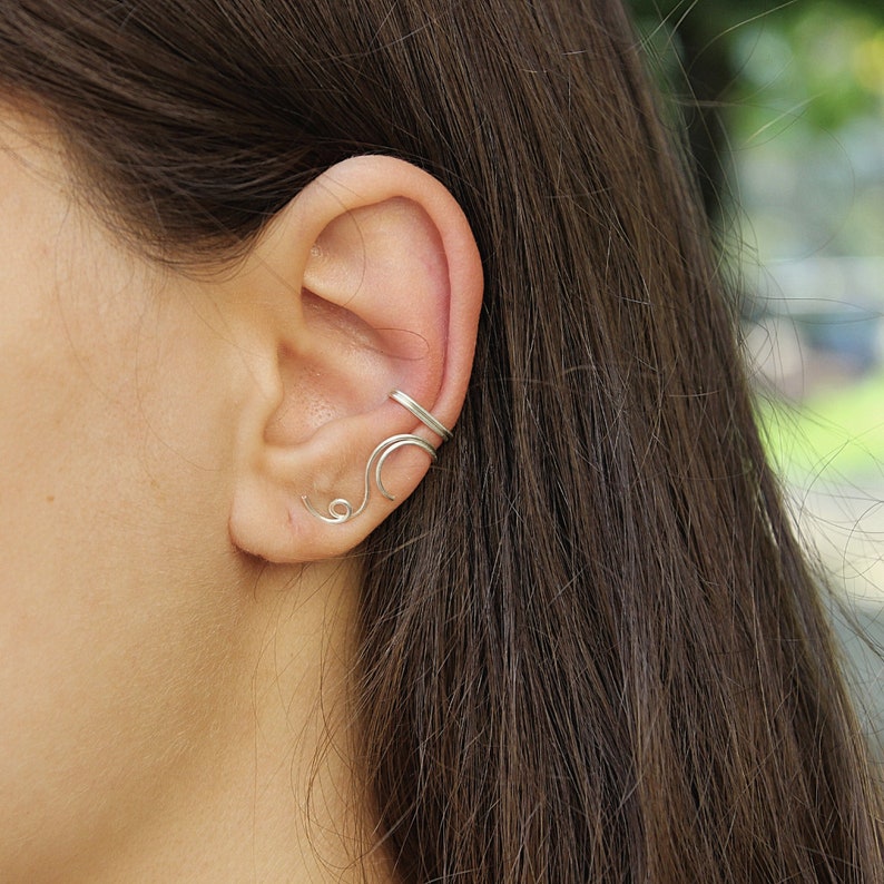 Ear Cuff Fake Without Piercing Cartilage Earrings Earrings Etsy