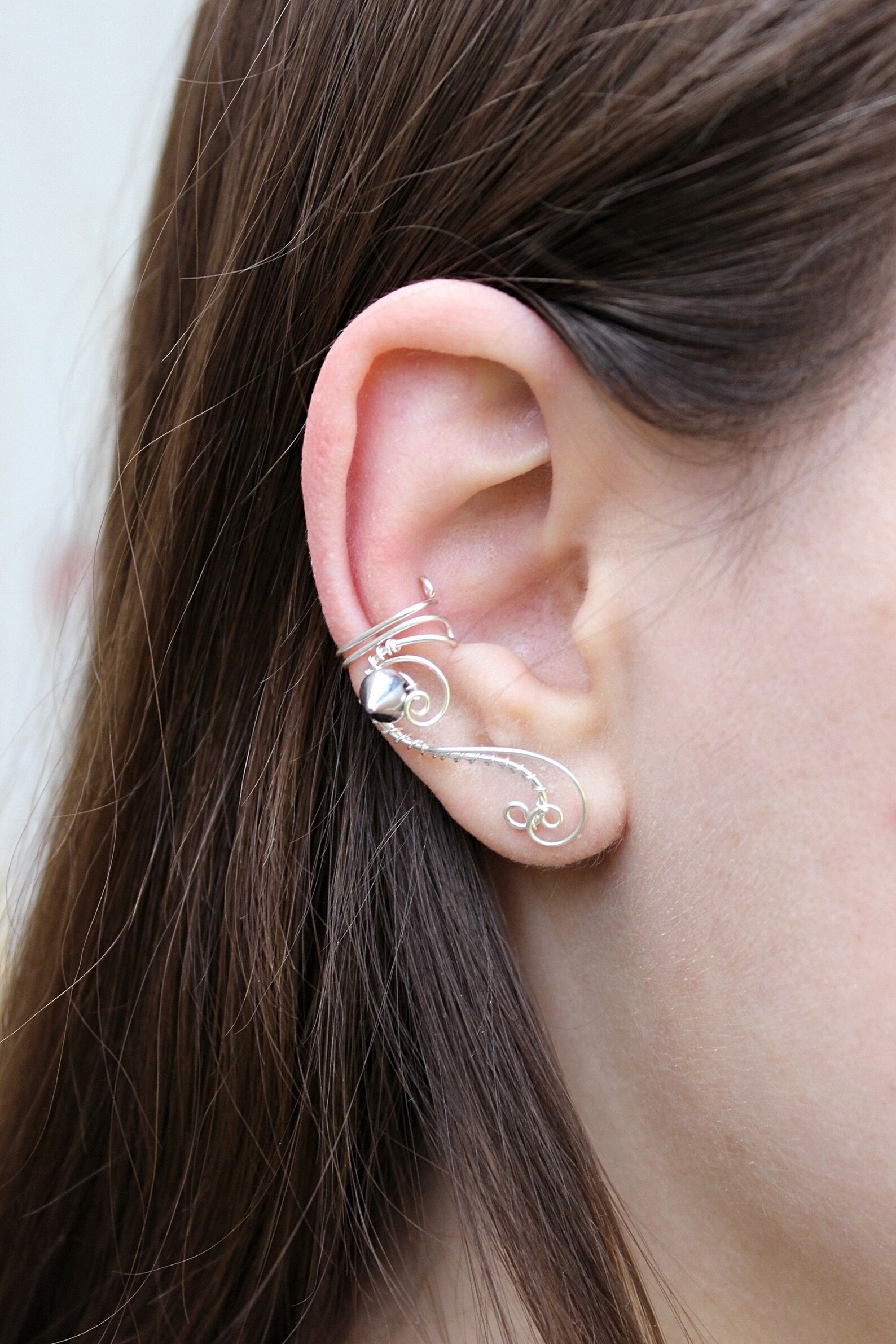 Ear Cuff Earrings Fake Piercing Cartilage Chain Earrings Etsy