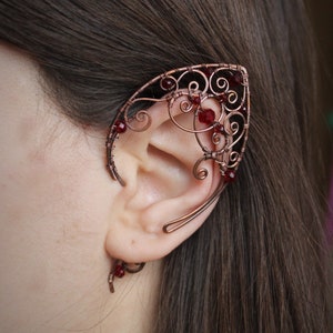 only one left elven ear Earrings Ear cuffs  Copper ear cuffs. Ears. Ear cuffs. earrings gift for kids cosplay
