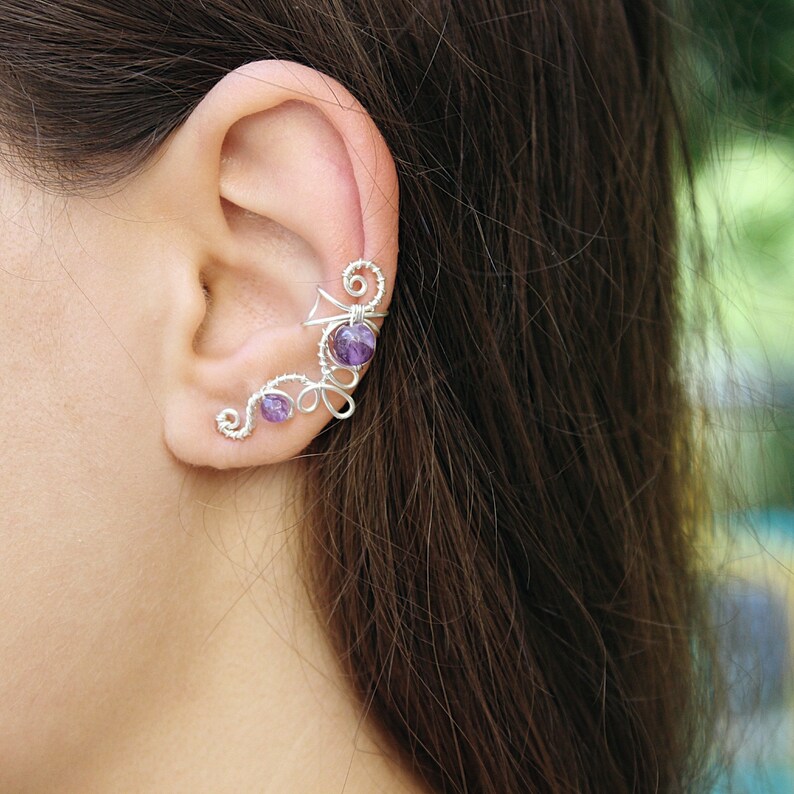 Ear Cuff Piercing Cartilage Chain Earrings Cartilage Earring Etsy