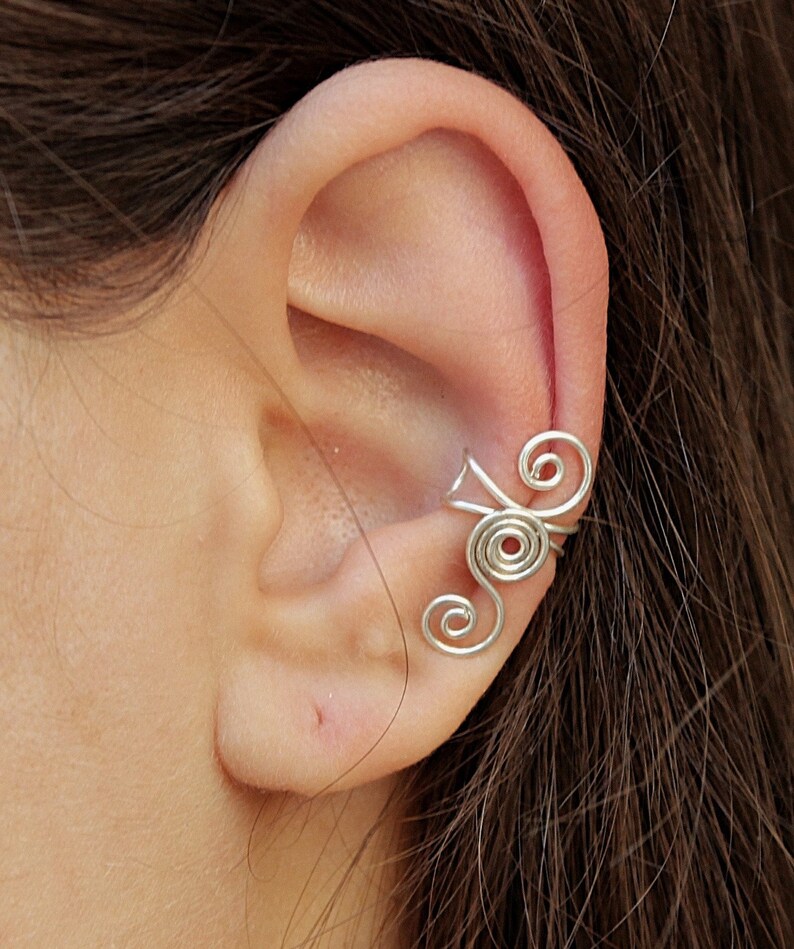 Ear Cuff Fake Without Piercing Cartilage Earrings Earrings Etsy