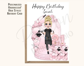 Tarjeta de cumpleaños personalizada para peluquero/a, tarjeta de cumpleaños para peluquero/a, tarjeta para peluquero/a, tarjeta de agradecimiento, tarjeta para un amigo/a, regalo para peluquero/a