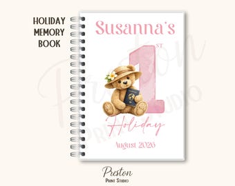 Libro de recuerdos personalizado para las primeras vacaciones de los niños, libro de las primeras vacaciones del niño, diario de viaje para guardar recuerdos infantiles, regalo para las primeras vacaciones