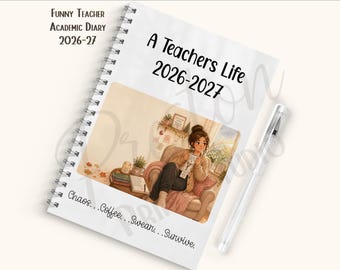 Agenda académica para profesores 2026-2027, agenda escolar A5 con espiral, agenda divertida para profesores, regalo de fin de curso para profesores, regalo para profesores en prácticas