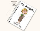 Personalised Teacher Academic Diary 2026-2027,  A5 Mid Year Diary for Teachers, Female Teacher Gift, Student Teacher Planner, School Diary
