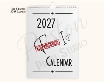 Calendario de pared A4 con palabrotas para 2027, agenda divertida y atrevida para adultos, regalo sarcástico con palabrotas, calendario de humor negro para oficina y hogar, regalo de amigo invisible.