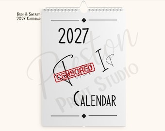 Calendario de pared grosero 2027 A4, agenda divertida para adultos con palabrotas, regalo sarcástico con palabras malsonantes, calendario de humor negro para la oficina y el hogar, regalo de amigo invisible
