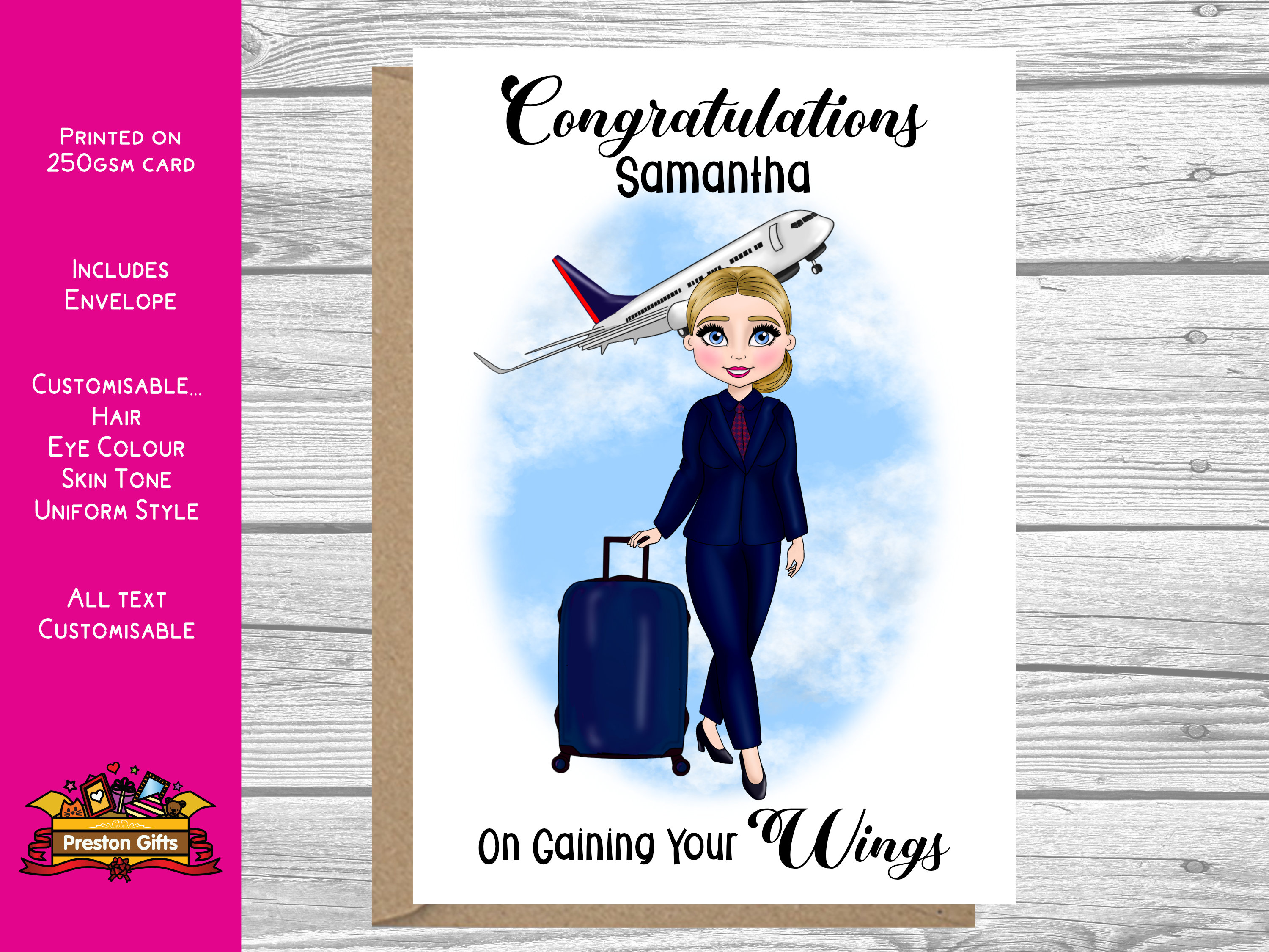 Cabin Crew New Job Card Flight Attendant Congratulations Etsy UK