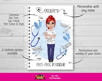 Agenda estudiantil para matronas, agenda académica personalizada para estudiantes de matronería, agenda para matronas, regalo para matronas en prácticas, agenda de mitad de año para cuidadoras.