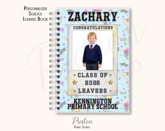 Cuaderno personalizado de egresados de primaria de 2026 (tamaño A5), regalo para egresados de 6.º y 11.º año, diario de recuerdos escolares.