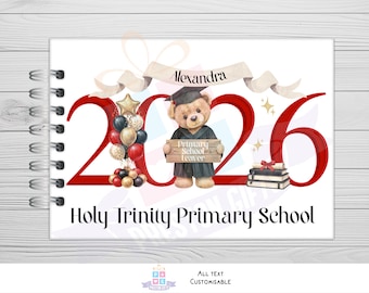 Libro de recuerdos personalizado para la graduación de 2026 (tamaño A5), libro de recuerdos de graduación, recuerdo para egresados de preescolar, regalo personalizado para la promoción de 2026, libro de recuerdos.