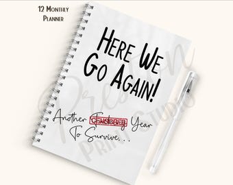 Agenda mensual A5 con lenguaje soez 2027, organizador divertido y atrevido, agenda con humor sarcástico para adultos, cuaderno calendario con espiral, regalo de amigo invisible.