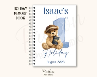 Libro personalizado para las primeras vacaciones de tu hijo/a, diario de viaje para guardar recuerdos infantiles, libro de recuerdos de las primeras vacaciones para niños, mi primer regalo de vacaciones