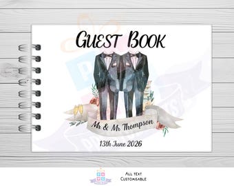 Libro de firmas personalizado para la vestimenta de boda, libro de firmas personalizado para novios tamaño A5, libro de recuerdos de boda, regalo de compromiso, regalo de boda,