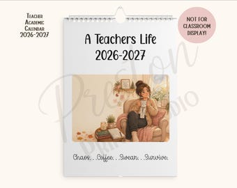 Calendario de profesores con lenguaje soez 2026-2027, planificador de pared A4, Reino Unido, regalo divertido para profesores adultos, calendario escolar académico, regalo con humor irreverente para profesores.