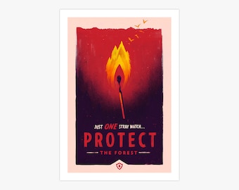 Firewatch Protect The Forest Canvas Print