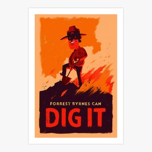 Firewatch Dig It Canvas Print | Forrest Byrnes Poster | Forest Wildfire Watchtower Art