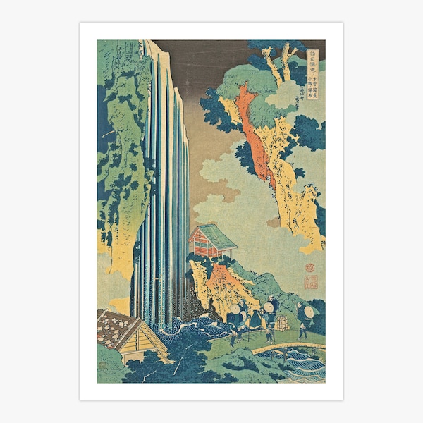 Ono Waterfall on the Kisokaidō Canvas Print | Katsushika Hokusai Poster | Vintage Japanese Art