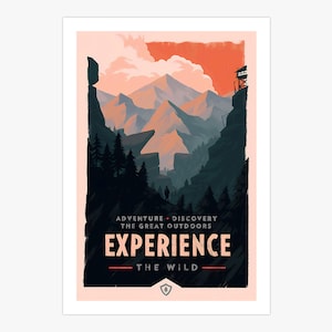 Firewatch Experience The Wild Canvas Print | Forest & Mountains Poster | Nature Watchtower Art