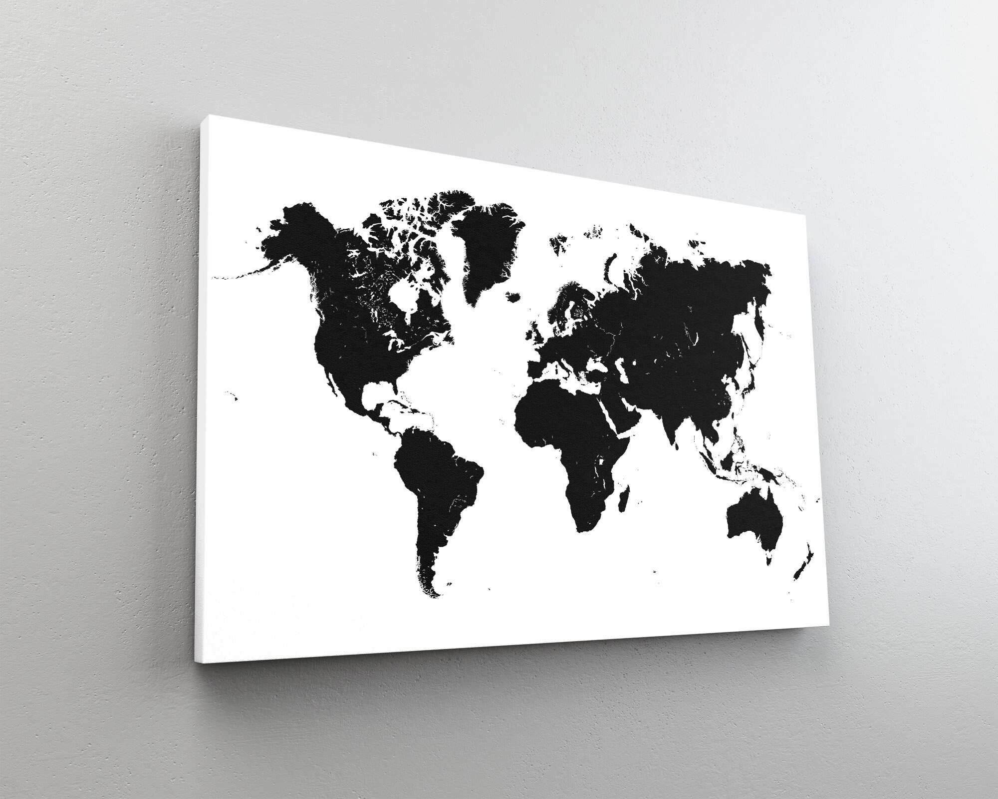 modern world map canvas print