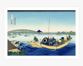 Sunset across the Ryogoku Bridge Canvas Print